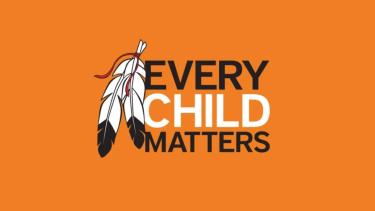 every child matters on an orange background