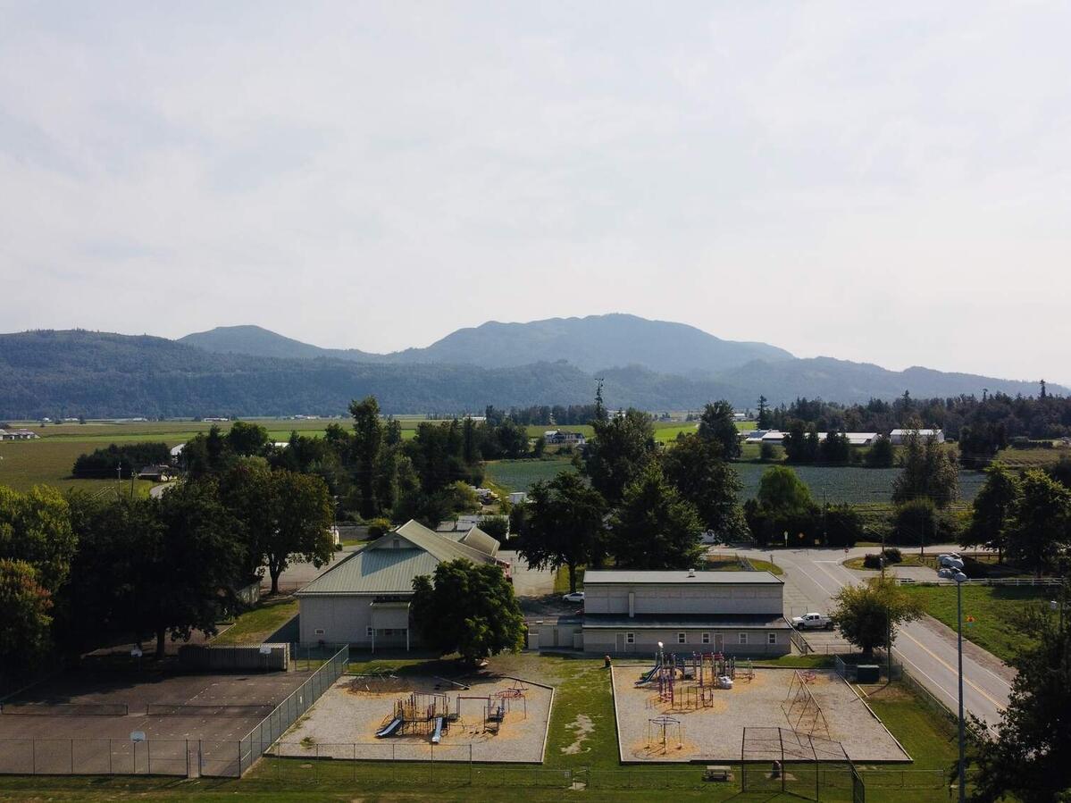 arial view of school