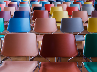 chairs set up in a room
