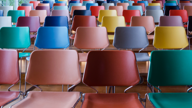 chairs set up in a room