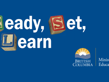 blue sign displaying Ready, Set, Learn 