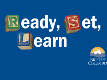 blue sign displaying Ready, Set, Learn 