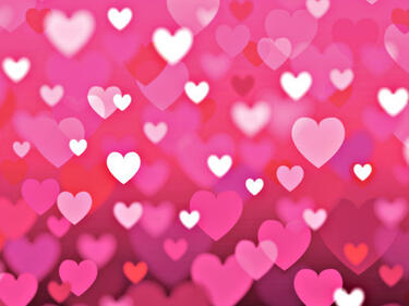 a pink page full of red and pink and white hearts