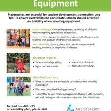 Accessibility awareness in Abbotsford School District: Playground Equipment